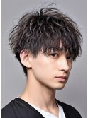 メンズマッシュウルフカット波巻きツイストスパイラルパーマ