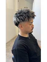 ナンバー(number+)&nbsp;20代30代40代メンズショートフェードホワイトハイライト