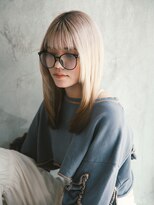 プレデフリュー 北白川本店(PUREE de FLEURS) ミディアムレイヤーカット/シースルーバング/顔まわりレイヤー