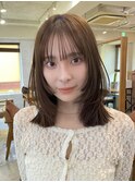 顔周りカット　ミディアム　姫カットレイヤー　似合わせ