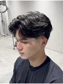 テーパーフェードニュアンスパーマフェザーパーマ毛流れパーマ