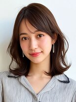 ロティー(loty)&nbsp;レイヤー くびれヘア 顔周りカット ベージュ 透明感 暗めカラー