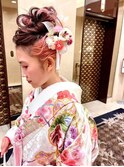 ルーズアップ/結婚式アレンジ/編み込みアップ/二次会アレンジ