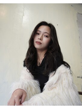 サン(SAN) 韓国風ロングレイヤー/ダークグレージュ