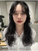天神大名顔周りレイヤーカットミディアムボブタッセルボブパーマ