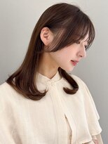 アグノス 青山(Agnos)&nbsp;薄めバングデジタルパーマ小顔カットサイドバング斜めバング