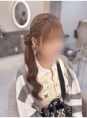 サイドお団子ポニー