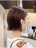 アプリコットが艶めく！堀江の切りっぱなしボブ