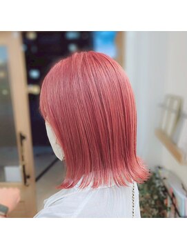 ロッカヘアエジェ(ROCCA hair eje.) デザインカラーハイライトチェリーピンク