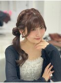 サイドお団子ポニー/ニンニンヘア/サイドポニー/渋谷ヘアメ