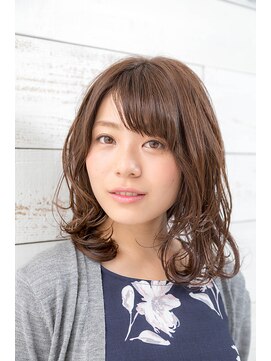 ミクラス 自由が丘(MICRAS) カールセミディ /斜めバングロブ /マロンベージュ【自由が丘】