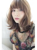 デジタルパーマくせ毛風[mignon]小顔バング切りっぱなしボブ
