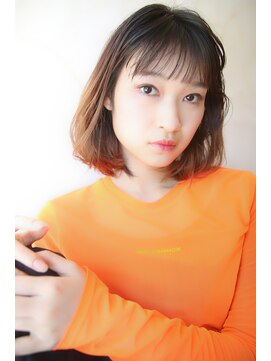 ブーケ(BOUQUET) ボブ・グラデーションカラー・切りっぱなし・チェリーピンク