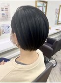30代40代50代★暗髪×大人かわいい前下がりナチュラルショート