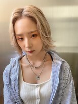 フラミューム たまプラーザ(flammeum)&nbsp;外ハネボブ×透け感ハイトーン【フラミュームたまプラーザ】