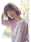 大人可愛い20代30代40代似合わせカットイメチェン流しバング