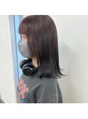 パープル ミディアム 顔周りカット 福岡 天神 今泉 薬院