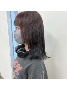 キー(kii) パープル ミディアム 顔周りカット 福岡 天神 今泉 薬院