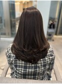 ブリーチなしショコラベージュレイヤーカットワンカール