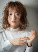 □ハイトーンカラーくせ毛風Aラインボブ215川口10代20代30代