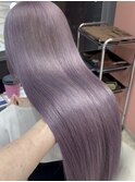 ラベンダーピンク/ハイトーン/紫/ロングヘア/くすみカラー