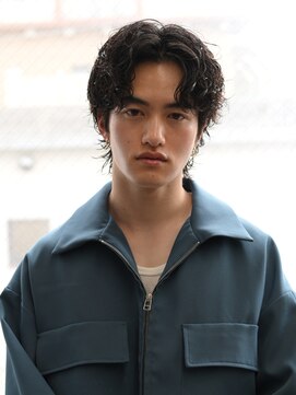 スレイ 西宮(SLAY) 波巻きハイライトアップバングツーブロックマッシュ