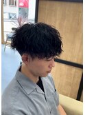 浮気ツイストスパイラルマッシュツーブロック刈り上げ