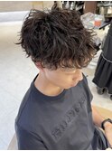 外苑前波巻きツイストスパイラル2ブロックメンズパーマmen's