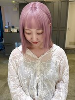 ノエ シンサイバシ(Noe Shinsaibashi)&nbsp;【LIRA】ラベンダーピンク ダブルカラー ハイトーン ボブ
