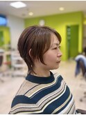 【トライスター】ショートウルフ/グリーングレージュ