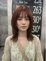 ヘアーサロン 6(hair salon)&nbsp;小顔レイヤー×チョコブラウンウルフミディアム