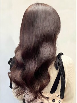 ビーポッシュ ジャスパー店(Be Posh) 髪質改善カラーくびれ巻き髪ロングヘア透明グレージュ夏カラー