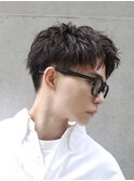 ルーズショートスパイキーショートツーブロック刈り上げ短髪