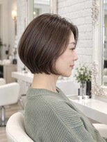 ノーブル 白金台店(Noble by PROGRESS)&nbsp;☆前髪あり耳掛け丸みくびれ大人ショートボブ30代40代50代☆