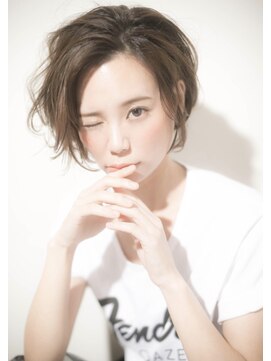 ユアーズ ヘア 恵比寿本店(youres hair) 大人可愛い☆前下がりショートボブ　耳掛け　小顔