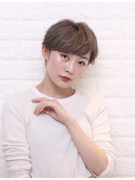 カグヤ ヘアーリンク 森小路店(華月 Hair L.I.N.C.) ショート×アッシュグレージュ
