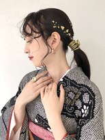 卒業式　成人式　振袖　袴　着付け　ヘアセット　金箔ヘア☆