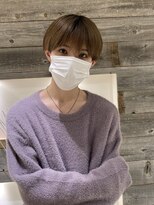 韓国styleシースルーバングナチュラルショートマッシュ