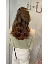 艶髪　ロング　韓国レイヤー　ベーシュカラー