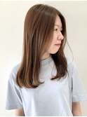【FOLK】赤みなし透明感グレージュ☆似合わせ内巻きロング♪