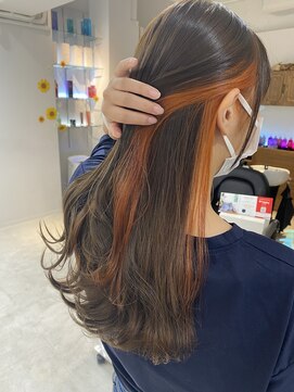 ネイロ 錦糸町(NeiRo) インナーカラーオレンジカラーグレージュカラーイヤリングカラー