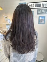 エルデ ナインズ ヘアー スタンド 川口店(elde 9's HAIR STAND)&nbsp;ピンクベージュorインナーグレージュの厚めバング大人ヘア