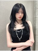 松尾菫菜/レイヤーカット/ブルーブラック/韓国ヘア