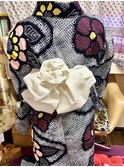 大人可愛い♪落ち着いた浴衣に可愛いお花帯アレンジ着付け♪