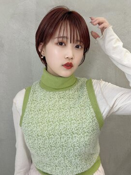 ロンドエニカ 大宮(Lond enika) クールショート/ピンクベージュ/カーテンバング/顔周りカット