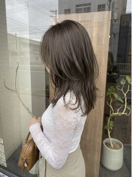 ニコリヘアワークス(nicori hair works) セミロング×レイヤー×スモーキーブラウン2