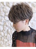 パーマ#ショート#ハイライト#デザインカラー#大人かわいい