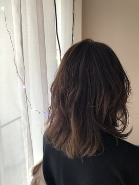 ロンドアベニール 北千住(Lond avenir) namie お客様スタイル×ハイトーンベージュミディアムウルフ