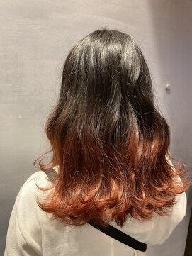 ソワン ドゥ ブレス 今里店(soin de brace) グラデーションカラー　オレンジ