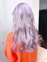ラベンダーロング_アースカラーくびれヘアツートン_ba373692